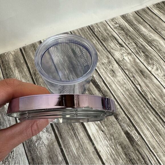 2016 Starbucks Iridescent Waves Grande 16oz Tumbler & Lid NO STRAW 16 oz Purple - Picture 6 of 6